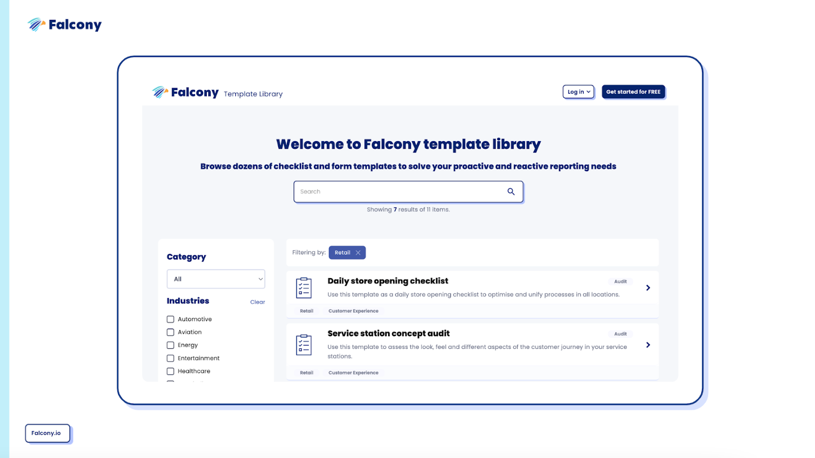 Falcony launches template library, improved statistics and more